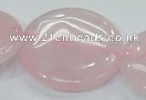 CRQ75 15.5 inches 40mm flat round natural rose quartz beads