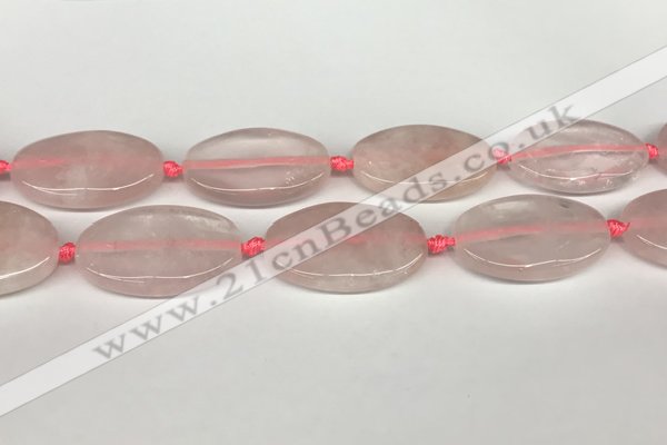 CRQ759 15.5 inches 25*40mm oval rose quartz beads