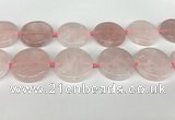 CRQ762 15.5 inches 35mm flat round rose quartz beads