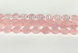 CRQ765 15.5 inches 14mm flat round rose quartz beads