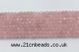 CRQ785 15.5 inches 5mm faceted round rose quartz beads wholesale