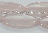 CRQ79 15.5 inches 20*40mm oval natural rose quartz beads wholesale