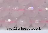 CRQ798 15.5 inches 10mm faceted round rose quartz gemstone beads