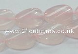 CRQ80 15.5 inches 15*20mm twisted oval natural rose quartz beads