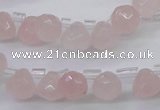 CRQ800 Top drilled 7*7mm faceted teardrop rose quartz beads