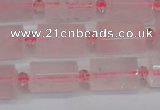 CRQ812 15.5 inches 10*15mm faceted tube rose quartz beads