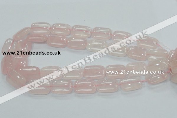 CRQ82 15.5 inches 18*25mm rectangle natural rose quartz beads