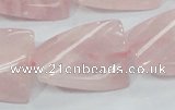 CRQ83 15.5 inches 20*30mm twisted rectangle natural rose quartz beads