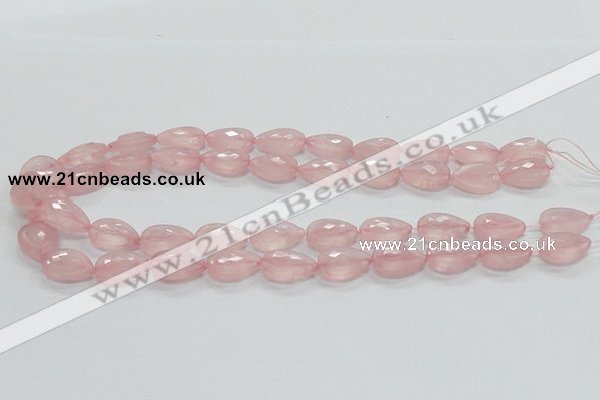 CRQ85 15.5 inches 13*18mm faceted teardrop natural rose quartz beads