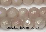 CRQ865 15 inches 6mm faceted round AB-color rose quartz beads