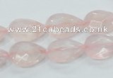 CRQ87 15.5 inches 12*18mm faceted teardrop natural rose quartz beads