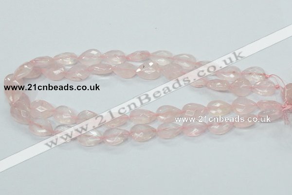 CRQ87 15.5 inches 12*18mm faceted teardrop natural rose quartz beads