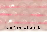 CRQ875 15 inches 6mm faceted round rose quartz beads