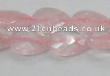 CRQ88 15.5 inches 13*18mm faceted teardrop natural rose quartz beads