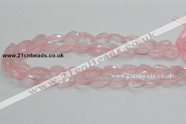 CRQ88 15.5 inches 13*18mm faceted teardrop natural rose quartz beads