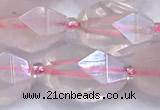 CRQ885 15 inches 11*15mm - 13*20mm faceted nuggets AB-color rose quartz beads