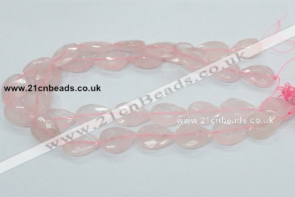 CRQ89 15.5 inches 18*25mm faceted teardrop natural rose quartz beads