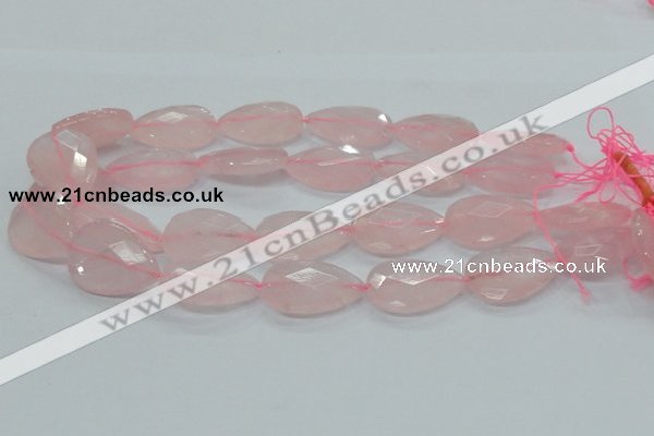 CRQ90 15.5 inches 20*30mm faceted teardrop natural rose quartz beads