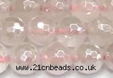 CRQ911 15 inches 8mm faceted round AB-color rose quartz beads