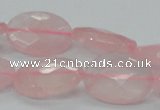 CRQ92 15.5 inches 18*25mm faceted oval natural rose quartz beads