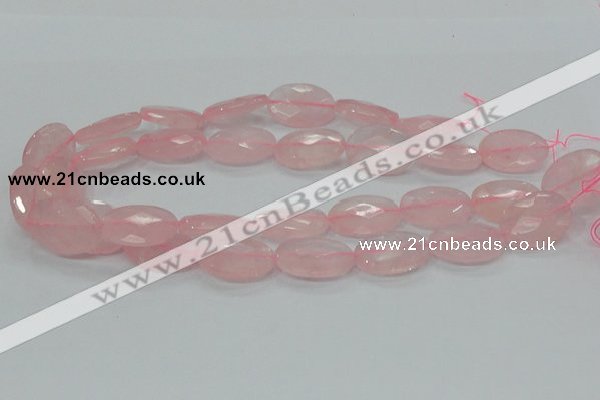 CRQ92 15.5 inches 18*25mm faceted oval natural rose quartz beads
