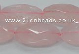 CRQ93 15.5 inches 22*30mm faceted oval natural rose quartz beads