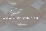 CRQ95 15.5 inches 30*40mm faceted oval natural rose quartz beads