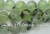 CRU101 15.5 inches 12mm round green rutilated quartz beads wholesale