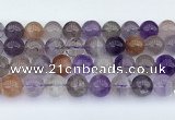 CRU1014 15.5 inches 10mm round mixed rutilated quartz beads