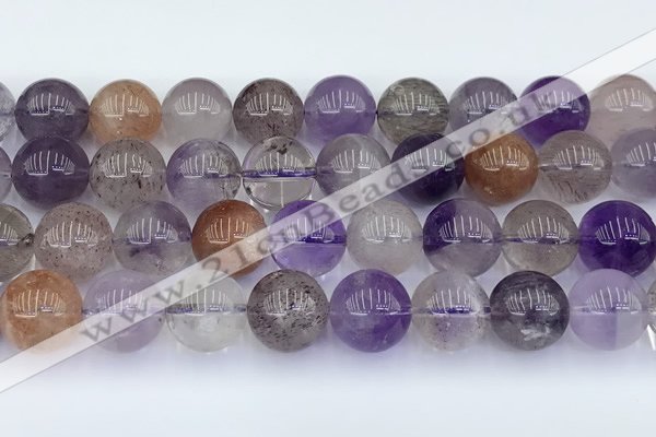 CRU1014 15.5 inches 10mm round mixed rutilated quartz beads