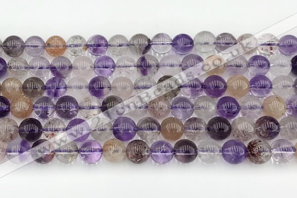 CRU1019 15.5 inches 8mm round mixed rutilated quartz beads