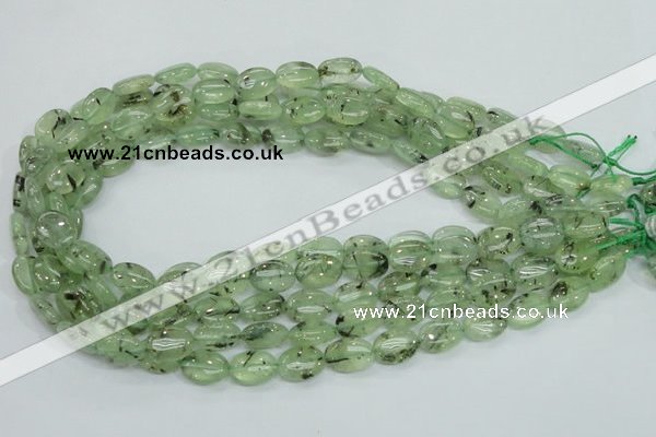 CRU102 15.5 inches 10*14mm oval green rutilated quartz beads