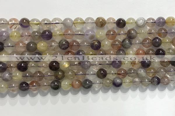 CRU1030 15.5 inches 6mm round mixed rutilated quartz beads wholesale