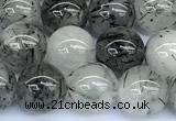 CRU1054 15 inches 10mm round black rutilated quartz beads