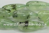 CRU106 15.5 inches 10*25mm teardrop green rutilated quartz beads