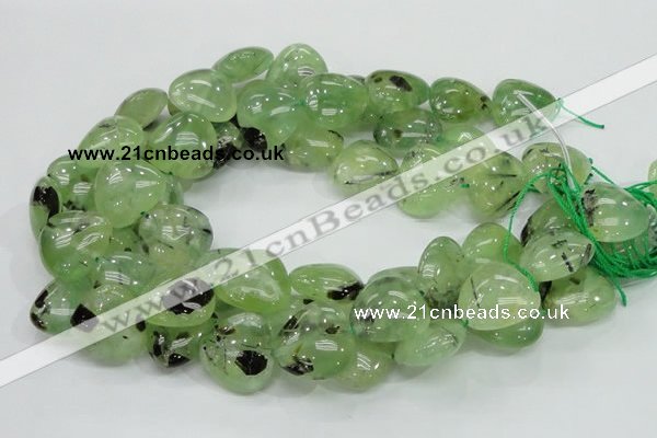 CRU109 15.5 inches 23*23mm heart green rutilated quartz beads