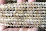 CRU1101 15 inches 4mm round golden rutilated quartz beads