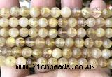 CRU1110 15 inches 6mm round golden rutilated quartz beads wholesale