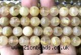 CRU1112 15 inches 10mm round golden rutilated quartz beads wholesale