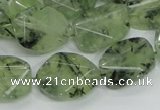 CRU112 15.5 inches 16*20mm faceted freefrom green rutilated quartz beads