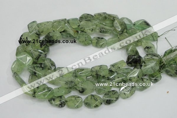 CRU112 15.5 inches 16*20mm faceted freefrom green rutilated quartz beads