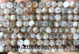 CRU1137 15 inches 6mm round black gold rutilated quartz beads