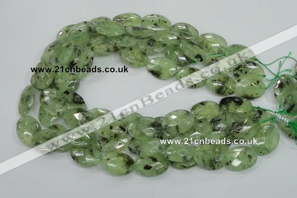 CRU115 15.5 inches 18*25mm faceted oval green rutilated quartz beads