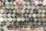 CRU1150 15 inches 8mm round mixed rutilated quartz beads