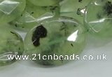 CRU116 15.5 inches 22*30mm faceted oval green rutilated quartz beads