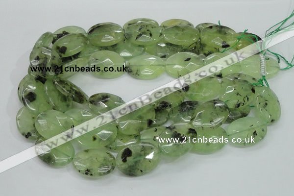 CRU116 15.5 inches 22*30mm faceted oval green rutilated quartz beads