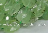 CRU119 15.5 inches 13*17mm faceted freeform green rutilated quartz beads