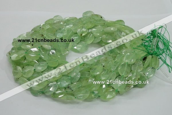 CRU119 15.5 inches 13*17mm faceted freeform green rutilated quartz beads