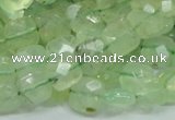 CRU120 15.5 inches 10*10mm faceted square green rutilated quartz beads