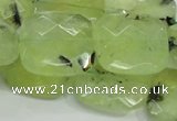 CRU121 15.5 inches 25*25mm faceted square green rutilated quartz beads